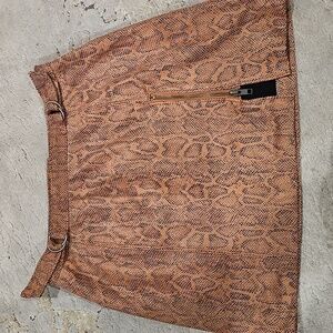 Free People Size 2 Womens Tan Brown Midnight Magic Mini Skirt Snake Print